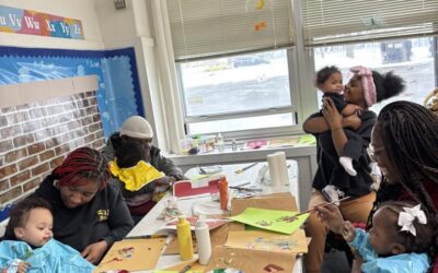 Caregivers and Toddlers Create Together in Classroom